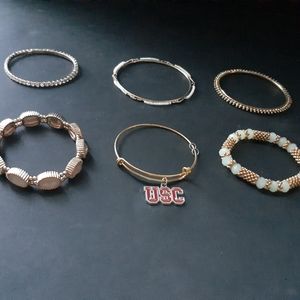6 assorted bracelets